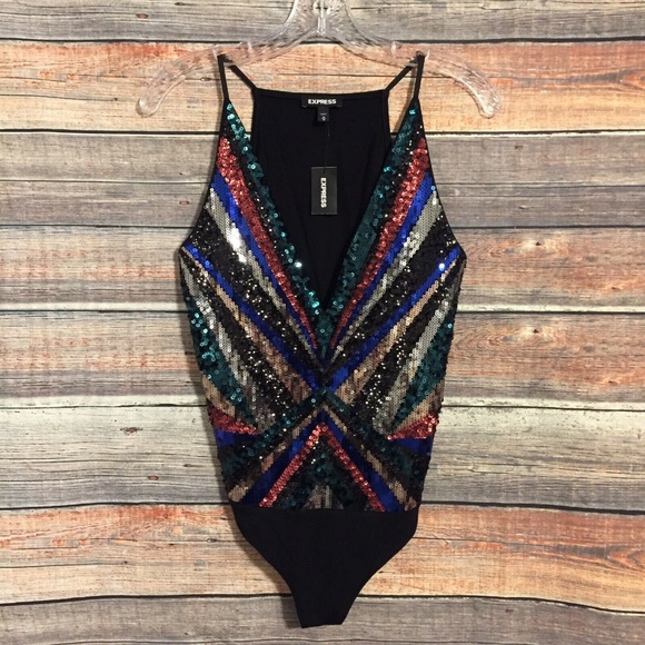 Express Other - Express sequin thong bodysuit